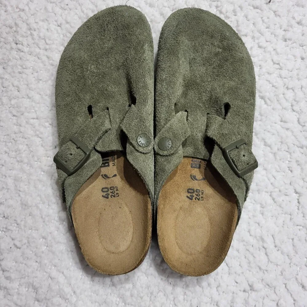 Birkenstock Boston Suede new size 40 Green  Slip-ons clogs Soft footbed